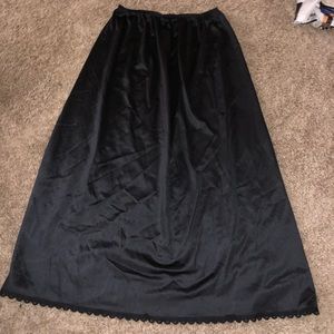 Black Midi Slip Skirt